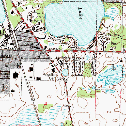 Topographic Map of Prince of Peace School, IL