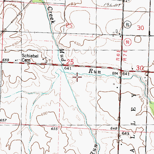 Topographic Map of Prince Run, IL