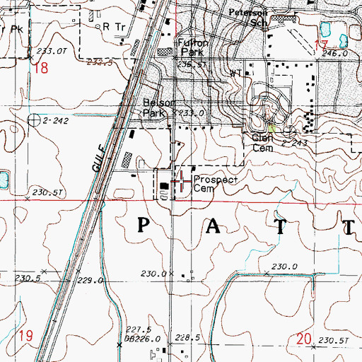 Topographic Map of Prospect Cemetery, IL