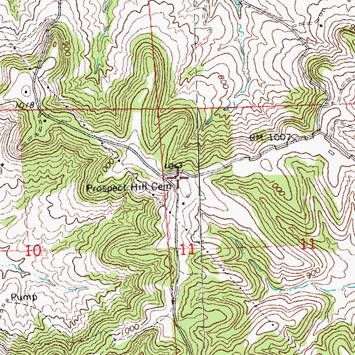 Topographic Map of Prospect Hill Methodist Episcopalian Cemetery, IL