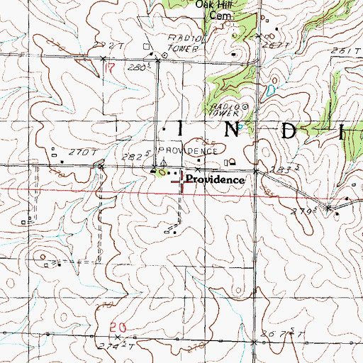 Topographic Map of Providence, IL
