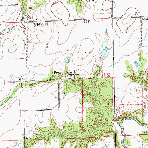 Topographic Map of Providence Church, IL