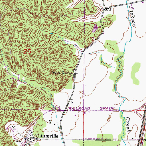 Topographic Map of Provo Cemetery, IL
