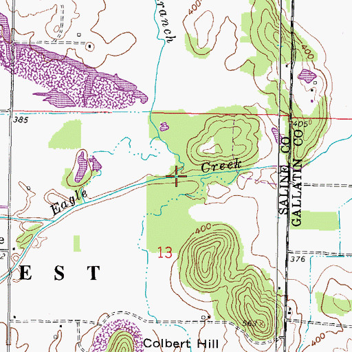 Topographic Map of Pruett Branch, IL