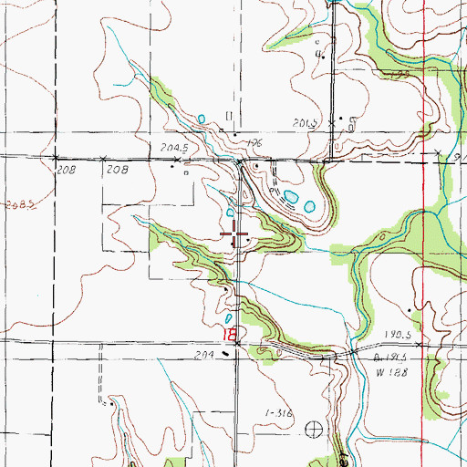 Topographic Map of Pulltight School (historical), IL