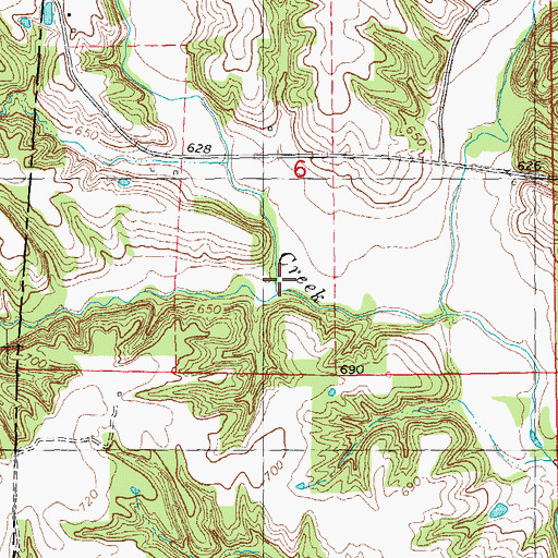 Topographic Map of Purpus Creek, IL