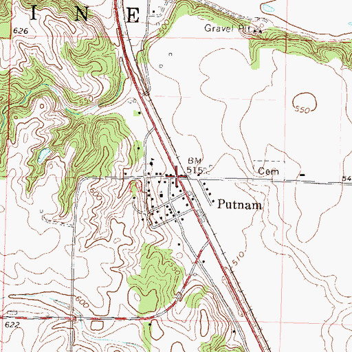 Topographic Map of Putnam, IL