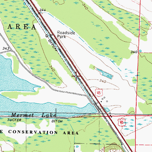 Topographic Map of Q Ditch, IL