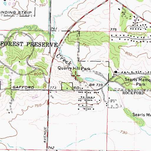 Topographic Map of Quarry Hill Park, IL