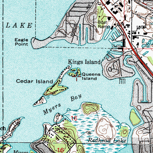 Topographic Map of Queens Island, IL