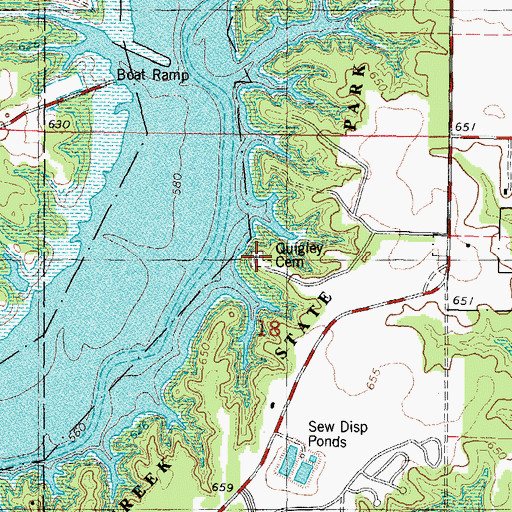 Topographic Map of Quigley Cemetery, IL