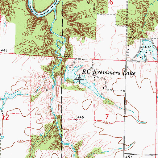 Topographic Map of RC Kremmers Lake, IL