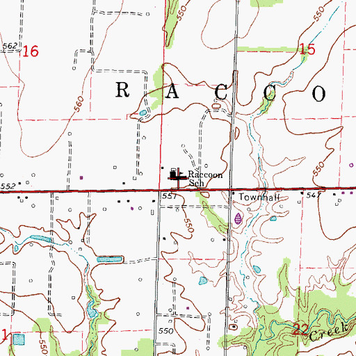 Topographic Map of Raccoon School, IL