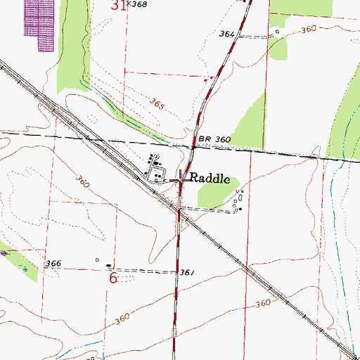 Topographic Map of Raddle, IL