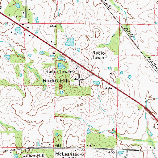 Topographic Map of Radio Hill, IL
