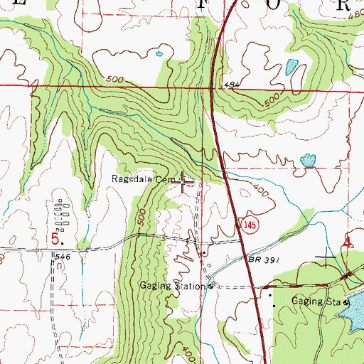 Topographic Map of Ragsdale Cemetery, IL