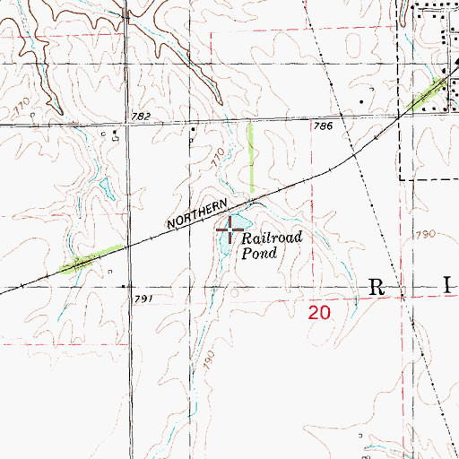 Topographic Map of Railroad Pond, IL
