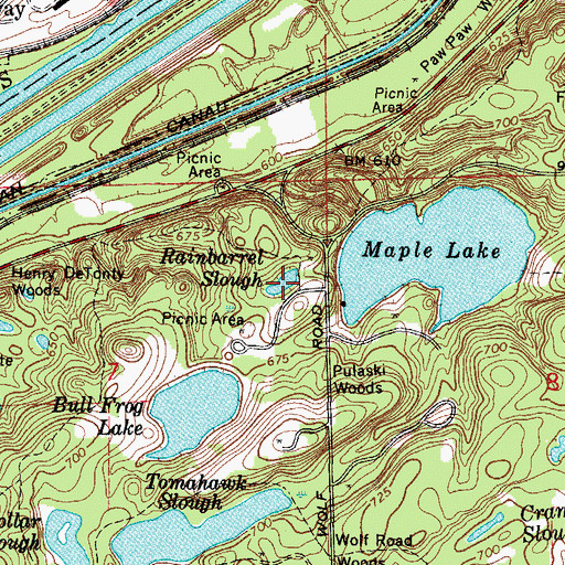 Topographic Map of Rainbarrel Slough, IL