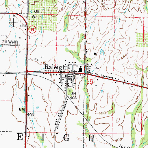 Topographic Map of Raleigh, IL