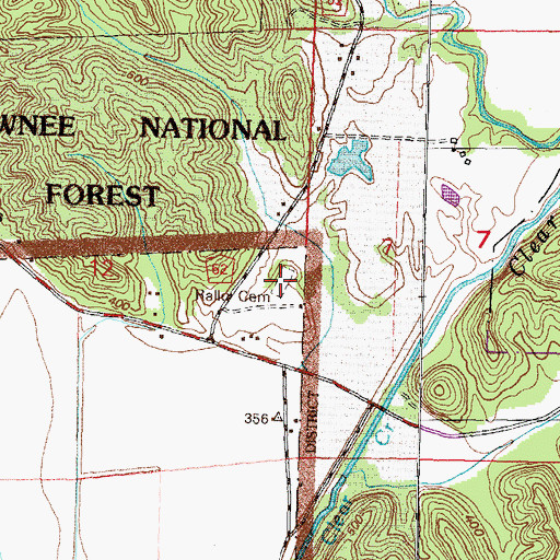 Topographic Map of Rallo Cemetery, IL