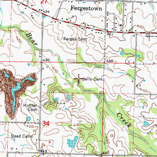 Topographic Map of Ralls Cemetery, IL