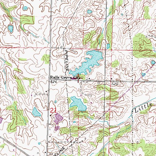 Topographic Map of Ralls Grove Church, IL