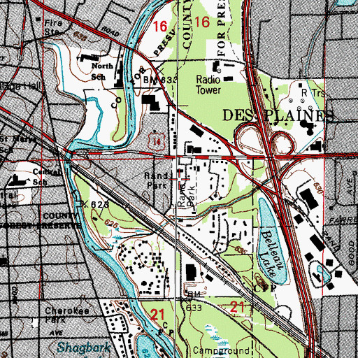 Topographic Map of Rand Park, IL