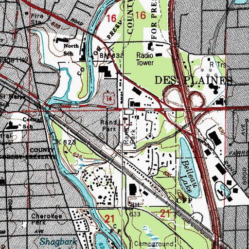 Topographic Map of Rand Park, IL