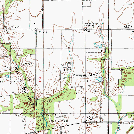 Topographic Map of Randolph Cemetery, IL