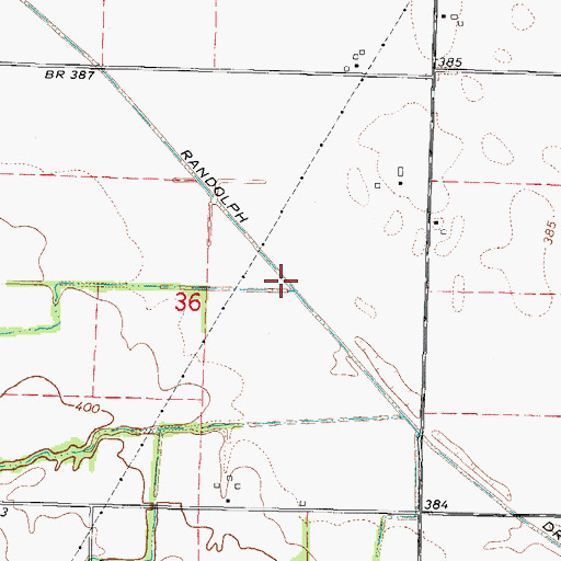 Topographic Map of Randolph Drainage Ditch, IL