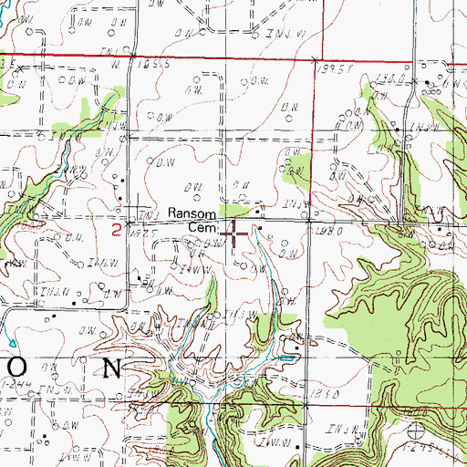 Topographic Map of Ransom Church, IL