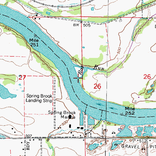 Topographic Map of Rat Run, IL