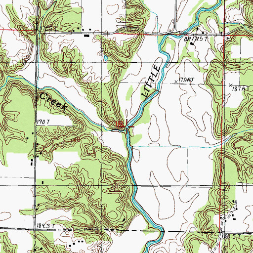 Topographic Map of Rattlesnake Creek, IL