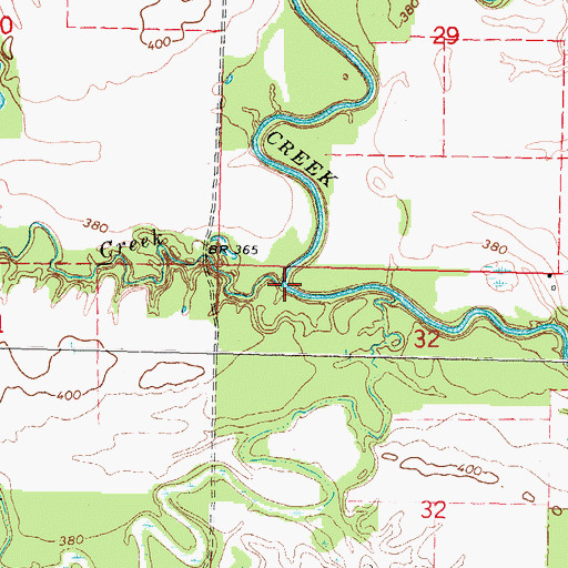 Topographic Map of Rattlesnake Creek, IL