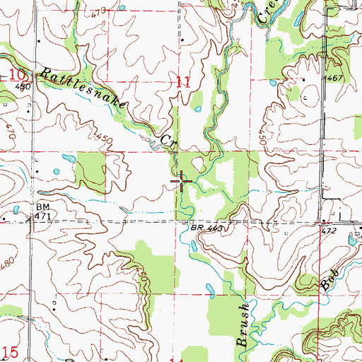 Topographic Map of Rattlesnake Creek, IL