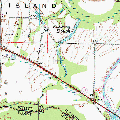 Topographic Map of Rattling Slough, IL