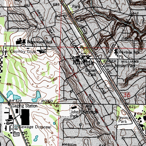 Topographic Map of Ravinia, IL