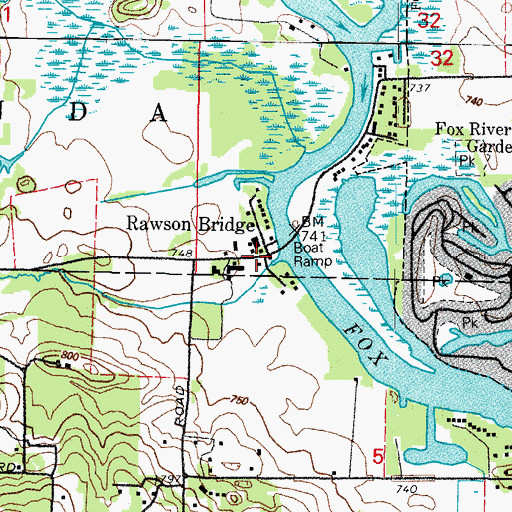 Topographic Map of Rawson Bridge, IL