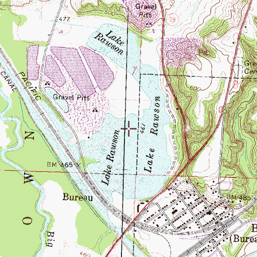 Topographic Map of Lake Rawson, IL