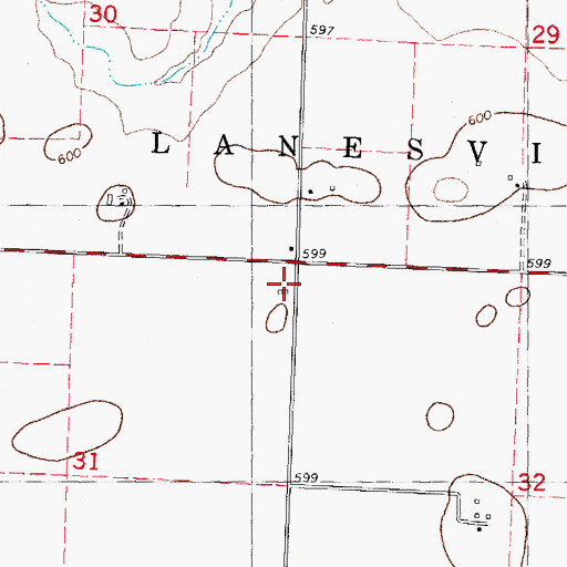 Topographic Map of Ray School (historical), IL