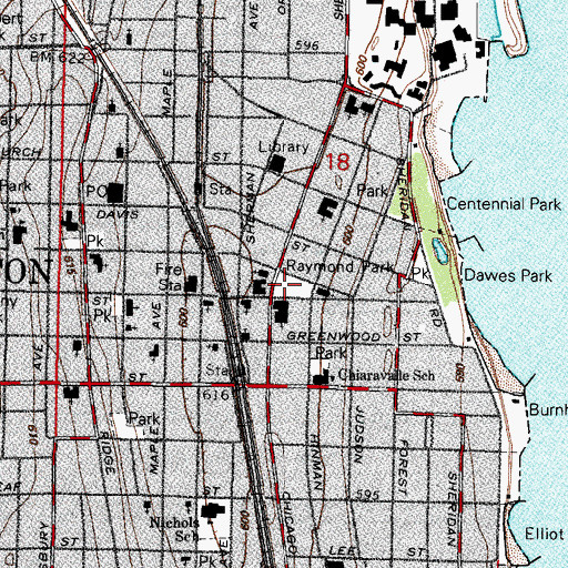 Topographic Map of Raymond Park, IL