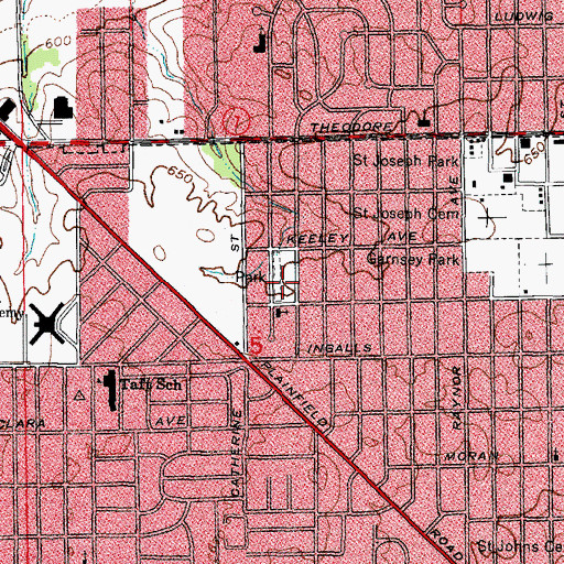 Topographic Map of Raynor Park School, IL