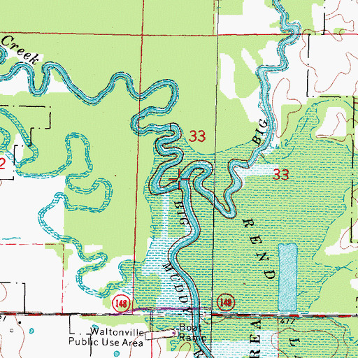 Topographic Map of Rayse Creek, IL