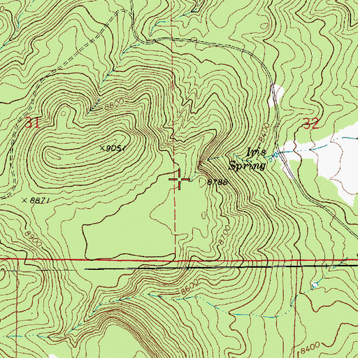 Topographic Map of Iris Spring Number One, AZ