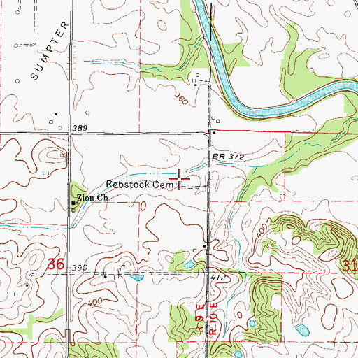 Topographic Map of Rebstock Cemetery, IL