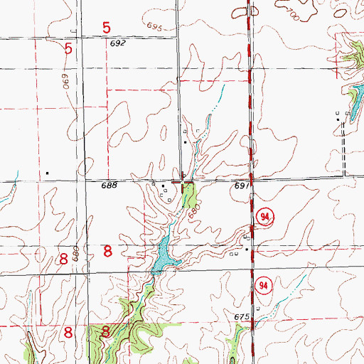 Topographic Map of Record School (historical), IL