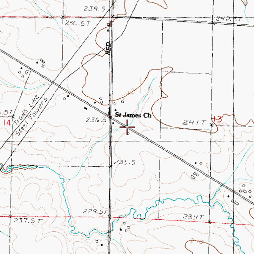 Topographic Map of Red Birch School (historical), IL