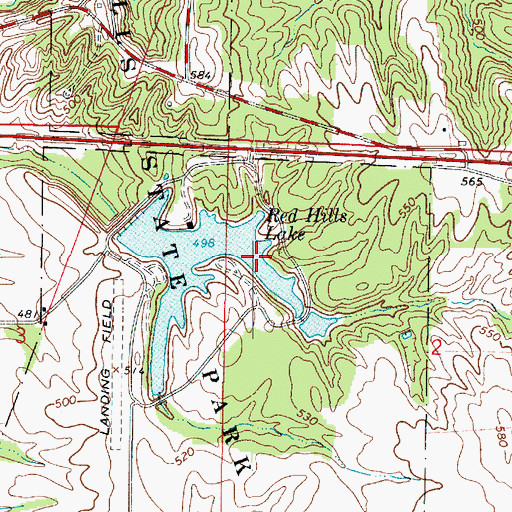 Topographic Map of Red Hills Lake, IL