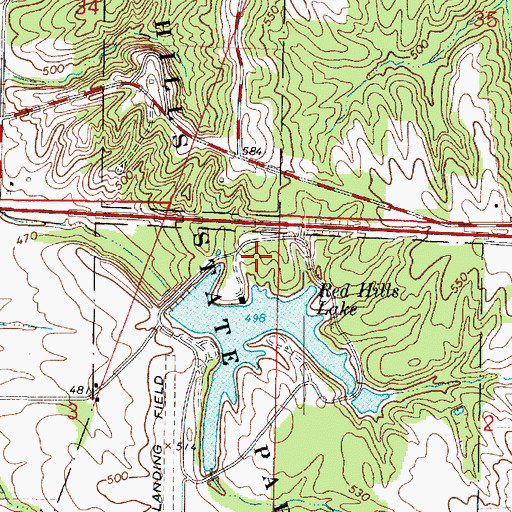 Topographic Map of Red Hills State Park, IL