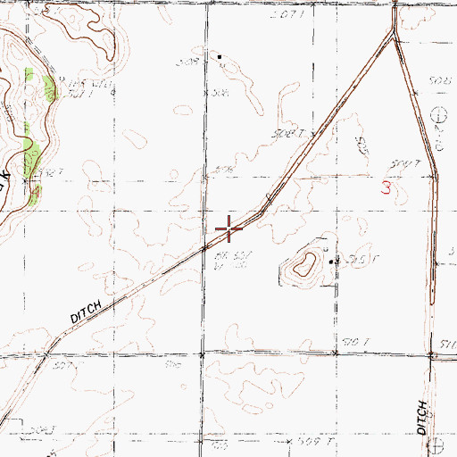 Topographic Map of Red Oak Ditch, IL